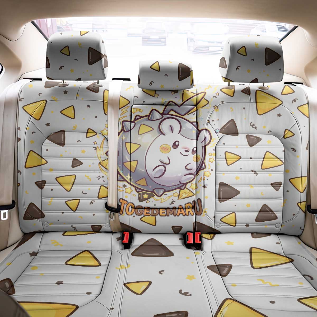 Togedemaru Back Car Seat Cover Cute Electric Nacho Pop Art