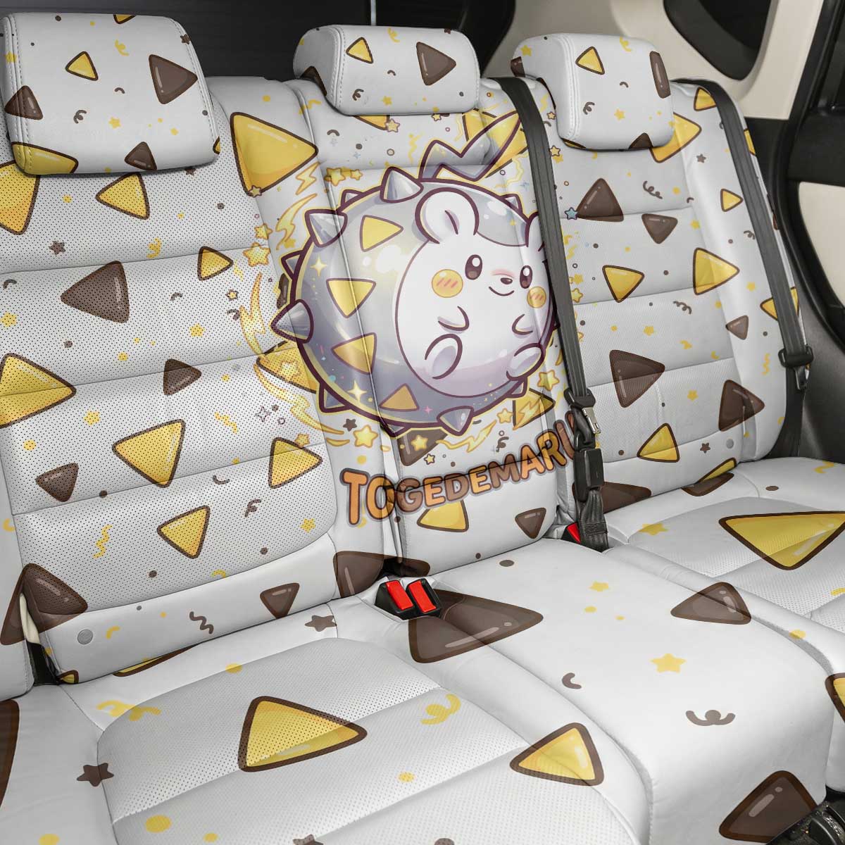 Togedemaru Back Car Seat Cover Cute Electric Nacho Pop Art