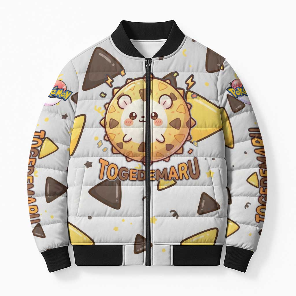 Togedemaru Bomber Puffer Jacket Cute Electric Nacho Pop Art