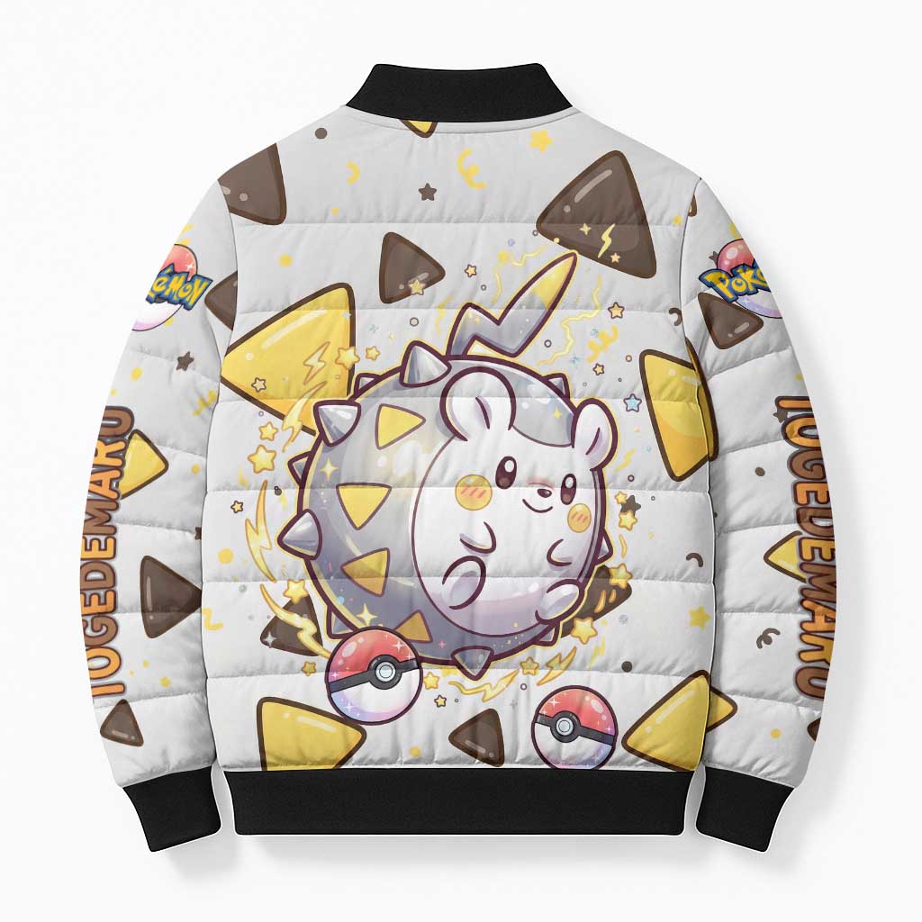 Togedemaru Bomber Puffer Jacket Cute Electric Nacho Pop Art