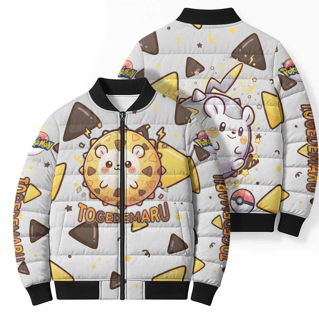 Togedemaru Bomber Puffer Jacket Cute Electric Nacho Pop Art