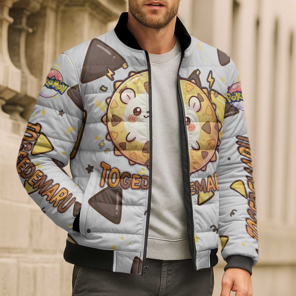 Togedemaru Bomber Puffer Jacket Cute Electric Nacho Pop Art