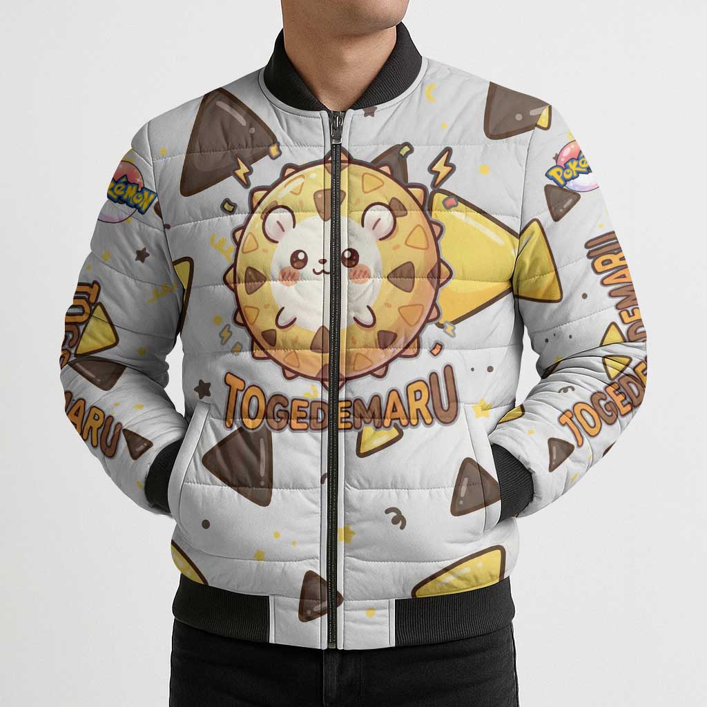 Togedemaru Bomber Puffer Jacket Cute Electric Nacho Pop Art