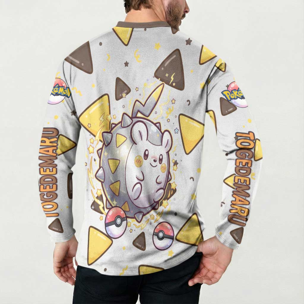 Togedemaru Button Sweatshirt Cute Electric Nacho Pop Art
