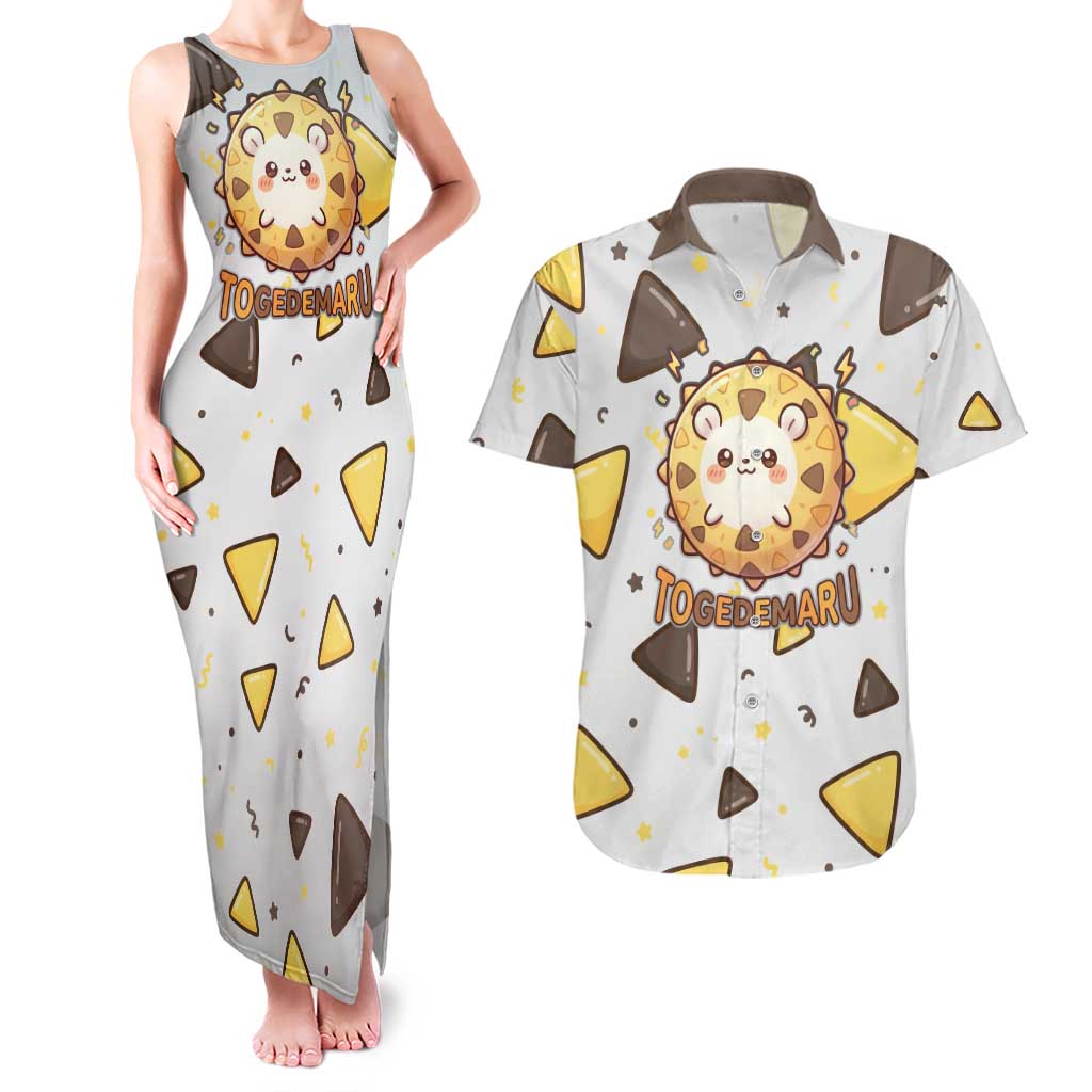Togedemaru Couples Matching Tank Maxi Dress and Hawaiian Shirt Cute Electric Nacho Pop Art