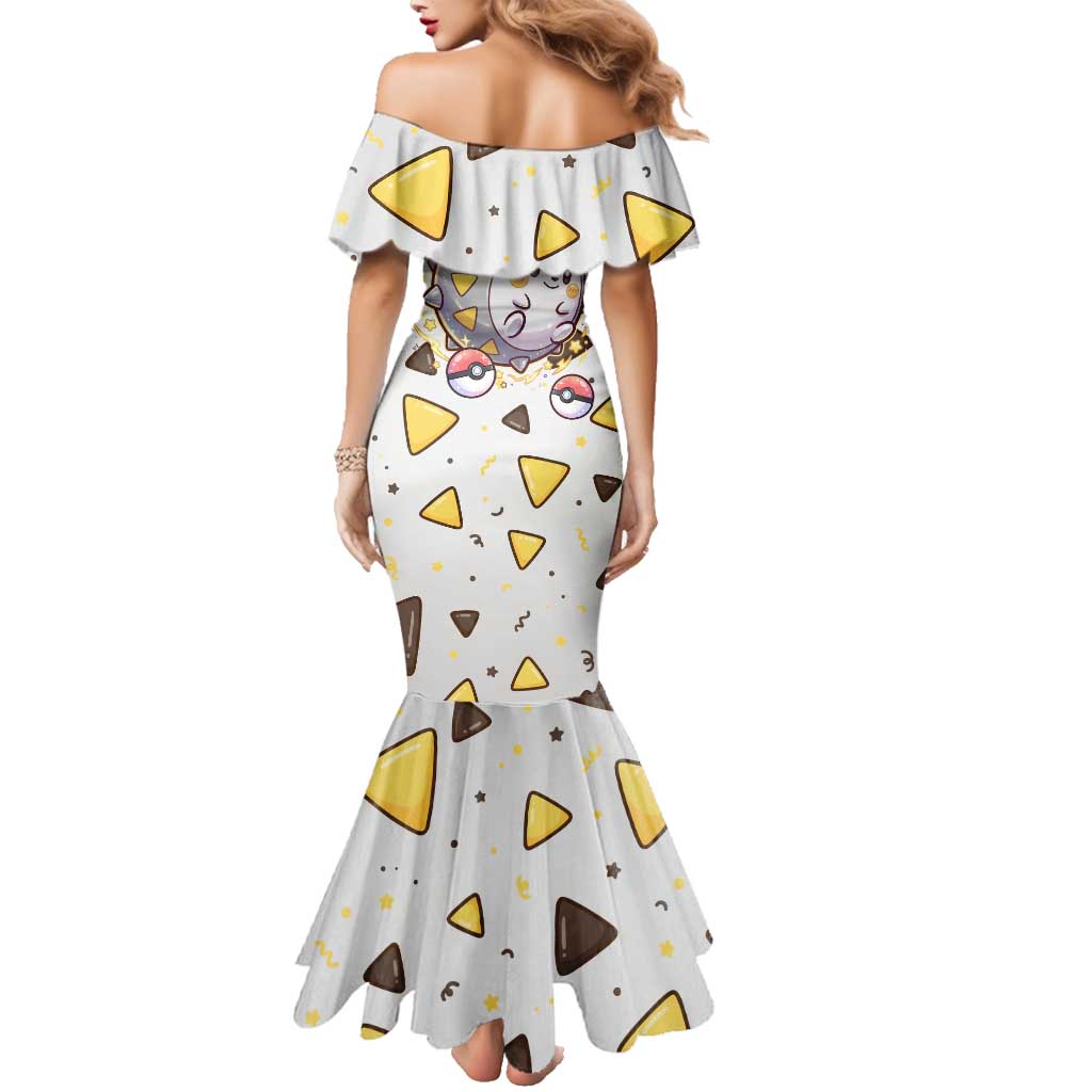 Togedemaru Family Matching Mermaid Dress and Hawaiian Shirt Cute Electric Nacho Pop Art
