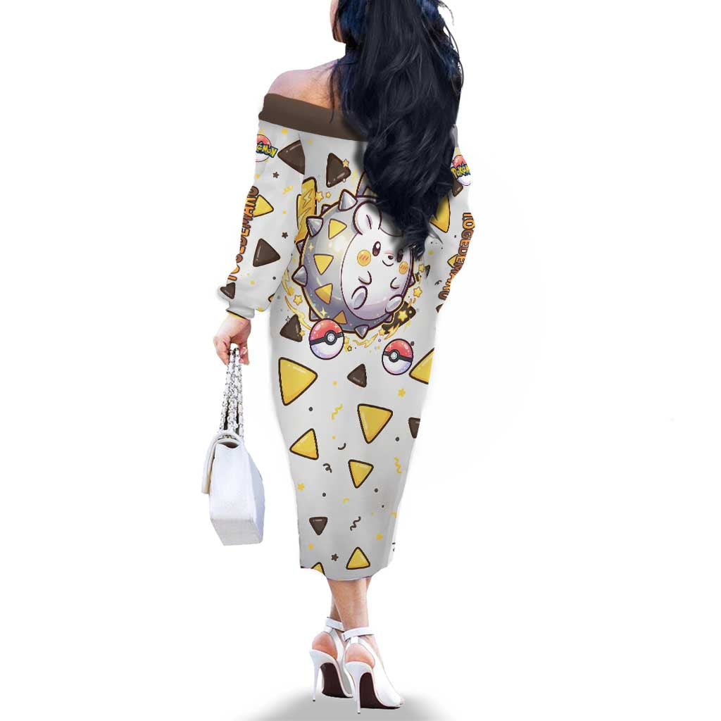 Togedemaru Family Matching Off The Shoulder Long Sleeve Dress and Hawaiian Shirt Cute Electric Nacho Pop Art