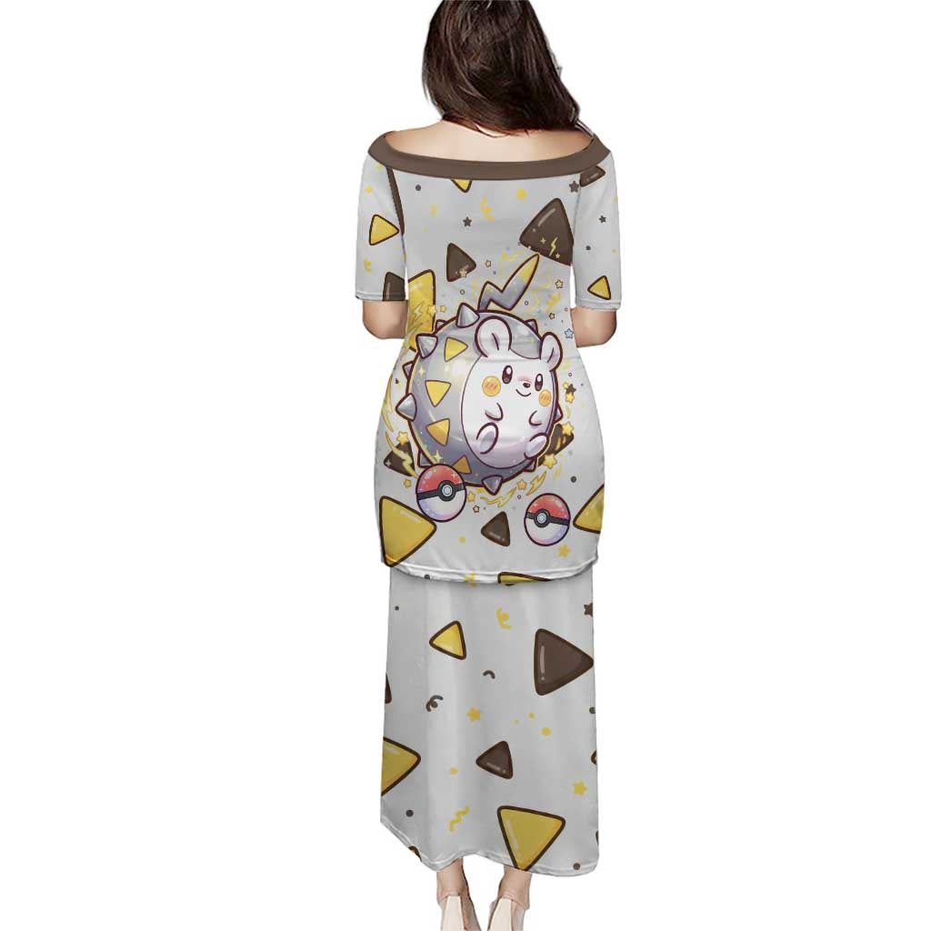 Togedemaru Family Matching Puletasi and Hawaiian Shirt Cute Electric Nacho Pop Art