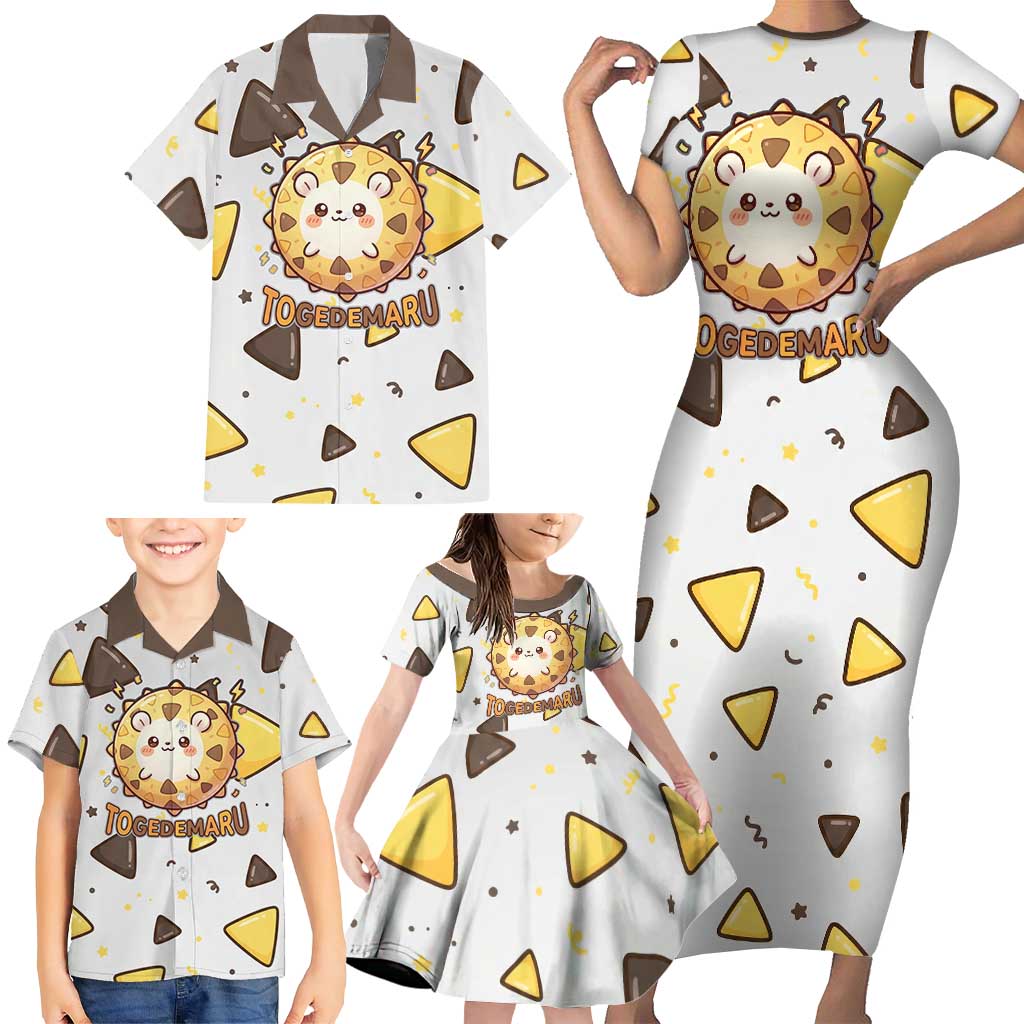 Togedemaru Family Matching Short Sleeve Bodycon Dress and Hawaiian Shirt Cute Electric Nacho Pop Art