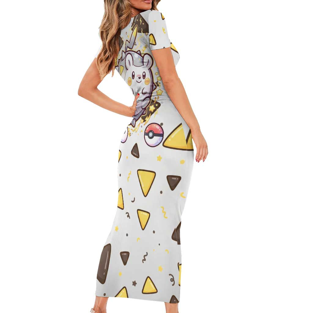 Togedemaru Family Matching Short Sleeve Bodycon Dress and Hawaiian Shirt Cute Electric Nacho Pop Art
