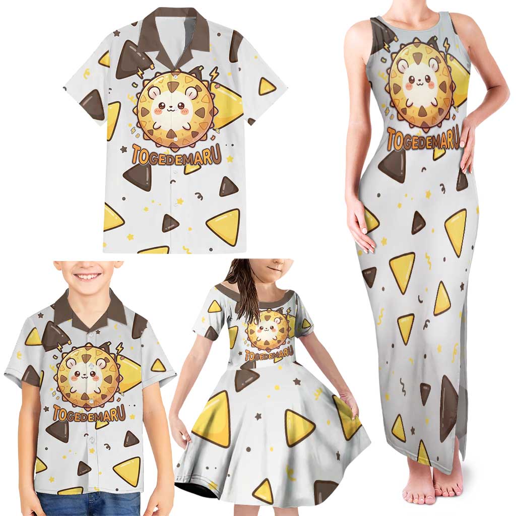 Togedemaru Family Matching Tank Maxi Dress and Hawaiian Shirt Cute Electric Nacho Pop Art