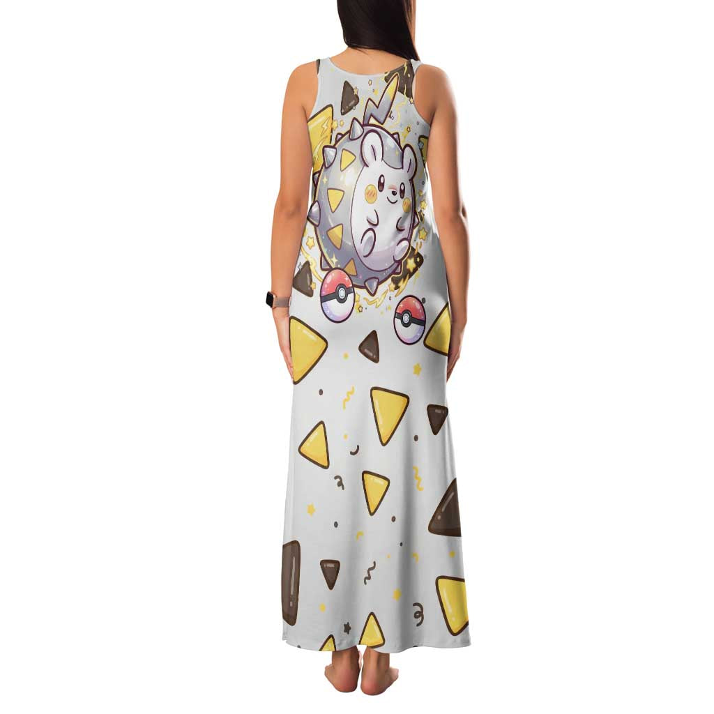 Togedemaru Family Matching Tank Maxi Dress and Hawaiian Shirt Cute Electric Nacho Pop Art