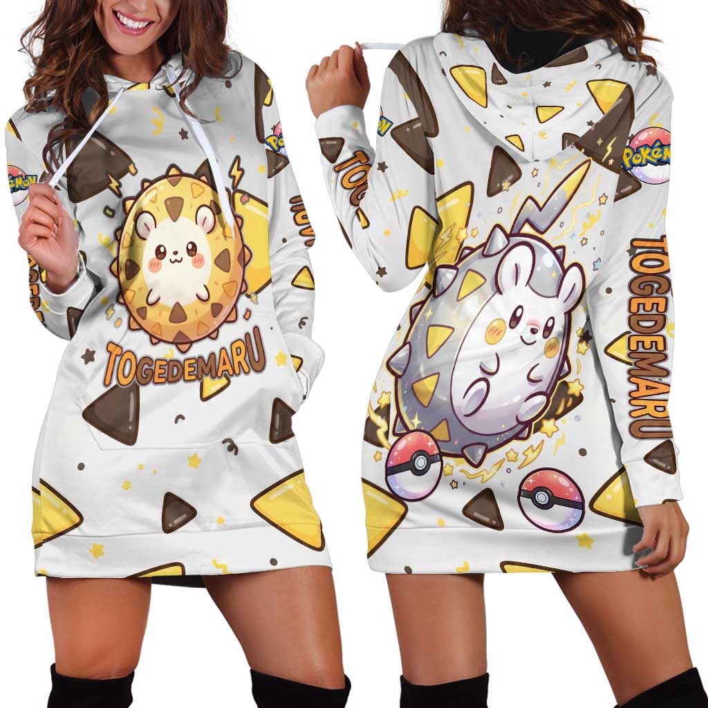 Togedemaru Hoodie Dress Cute Electric Nacho Pop Art