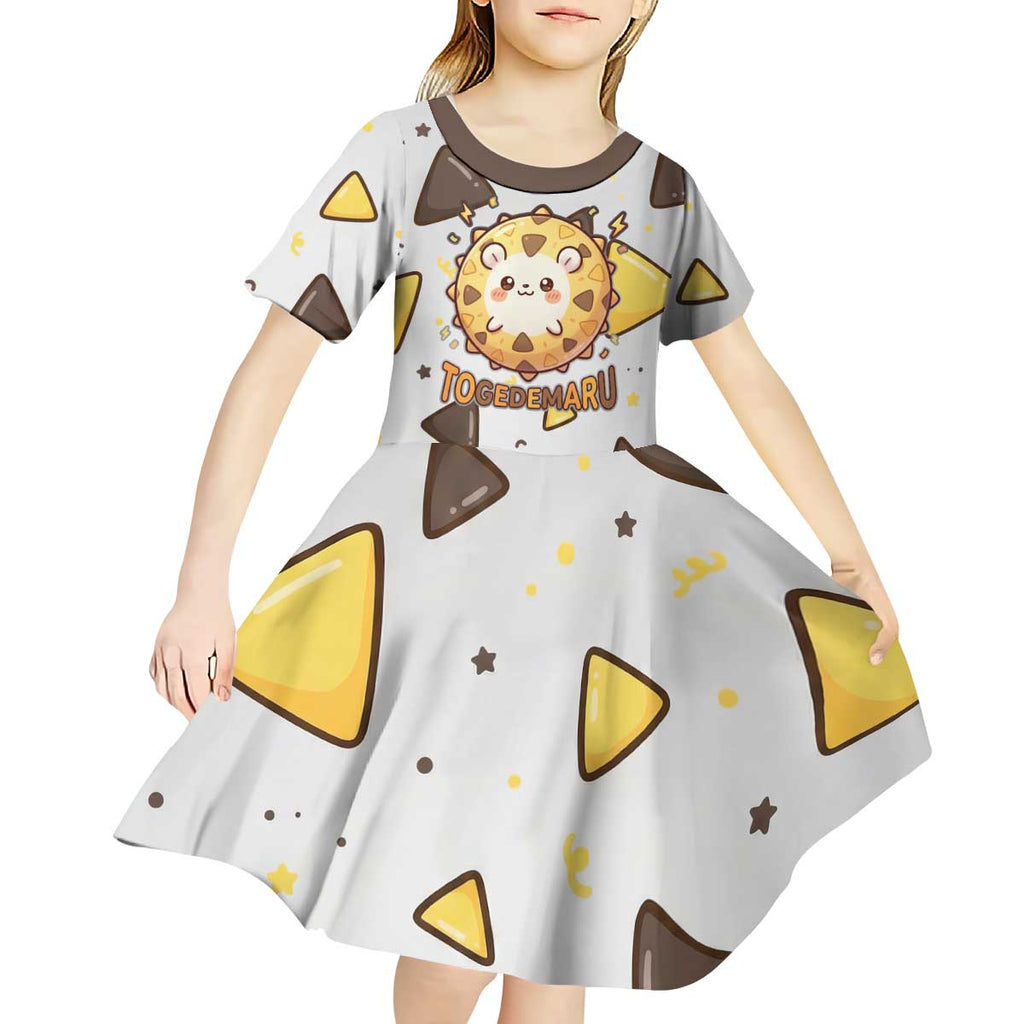 Togedemaru Kid Short Sleeve Dress Cute Electric Nacho Pop Art