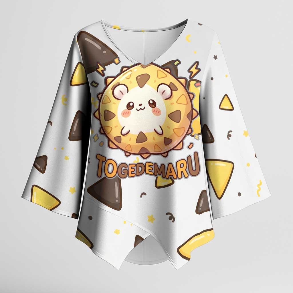 Togedemaru Kimono Sleeve Blouse Cute Electric Nacho Pop Art
