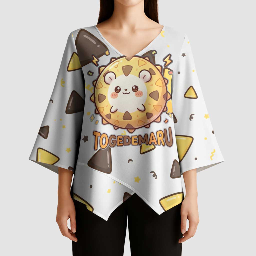 Togedemaru Kimono Sleeve Blouse Cute Electric Nacho Pop Art