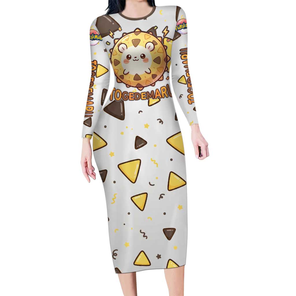 Togedemaru Long Sleeve Bodycon Dress Cute Electric Nacho Pop Art