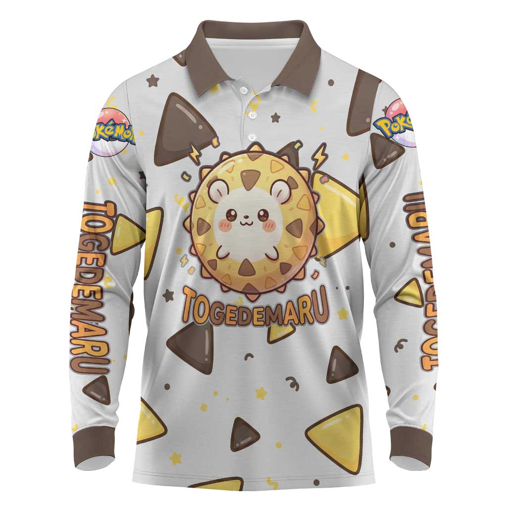 Togedemaru Long Sleeve Polo Shirt Cute Electric Nacho Pop Art