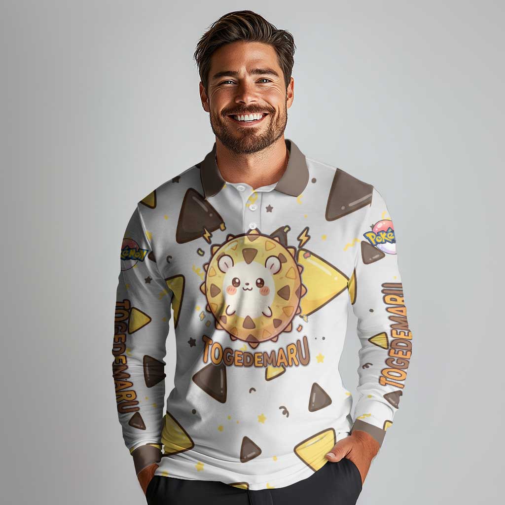 Togedemaru Long Sleeve Polo Shirt Cute Electric Nacho Pop Art