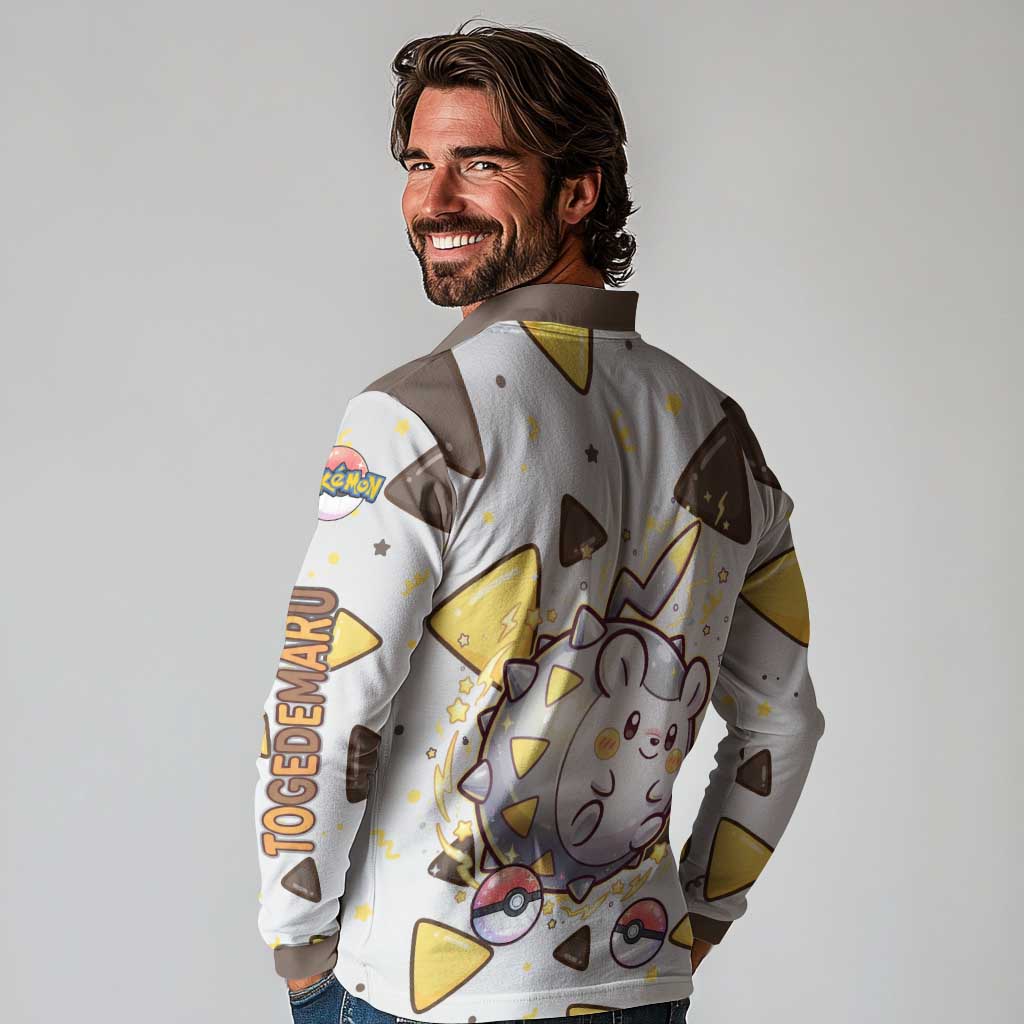 Togedemaru Long Sleeve Polo Shirt Cute Electric Nacho Pop Art