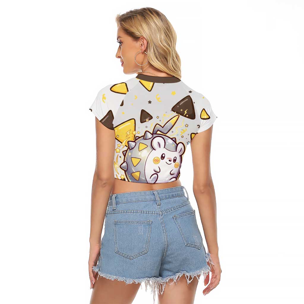 Togedemaru Raglan Cropped T Shirt Cute Electric Nacho Pop Art