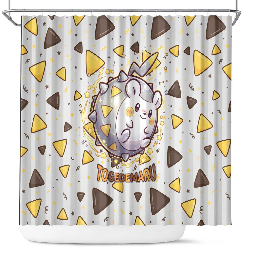 Togedemaru Shower Curtain Cute Electric Nacho Pop Art
