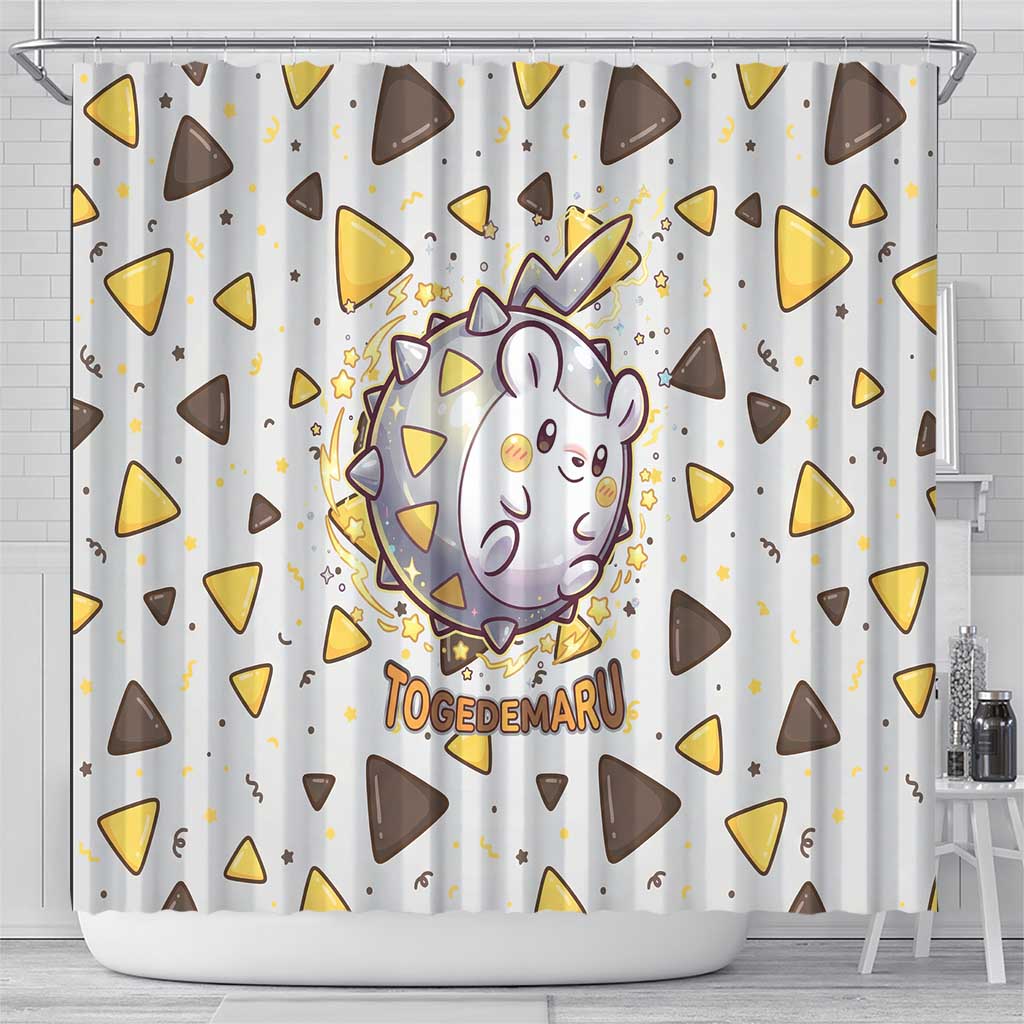 Togedemaru Shower Curtain Cute Electric Nacho Pop Art