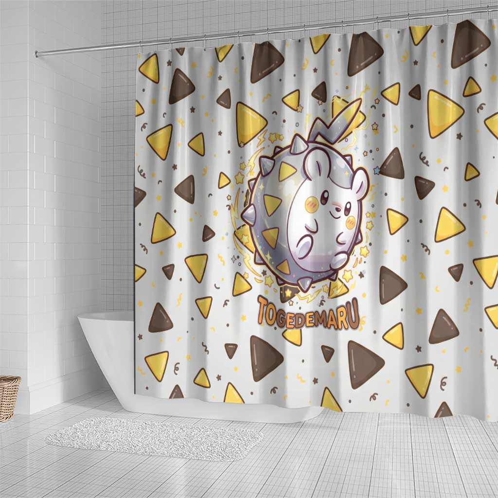 Togedemaru Shower Curtain Cute Electric Nacho Pop Art