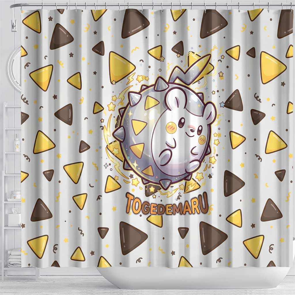 Togedemaru Shower Curtain Cute Electric Nacho Pop Art
