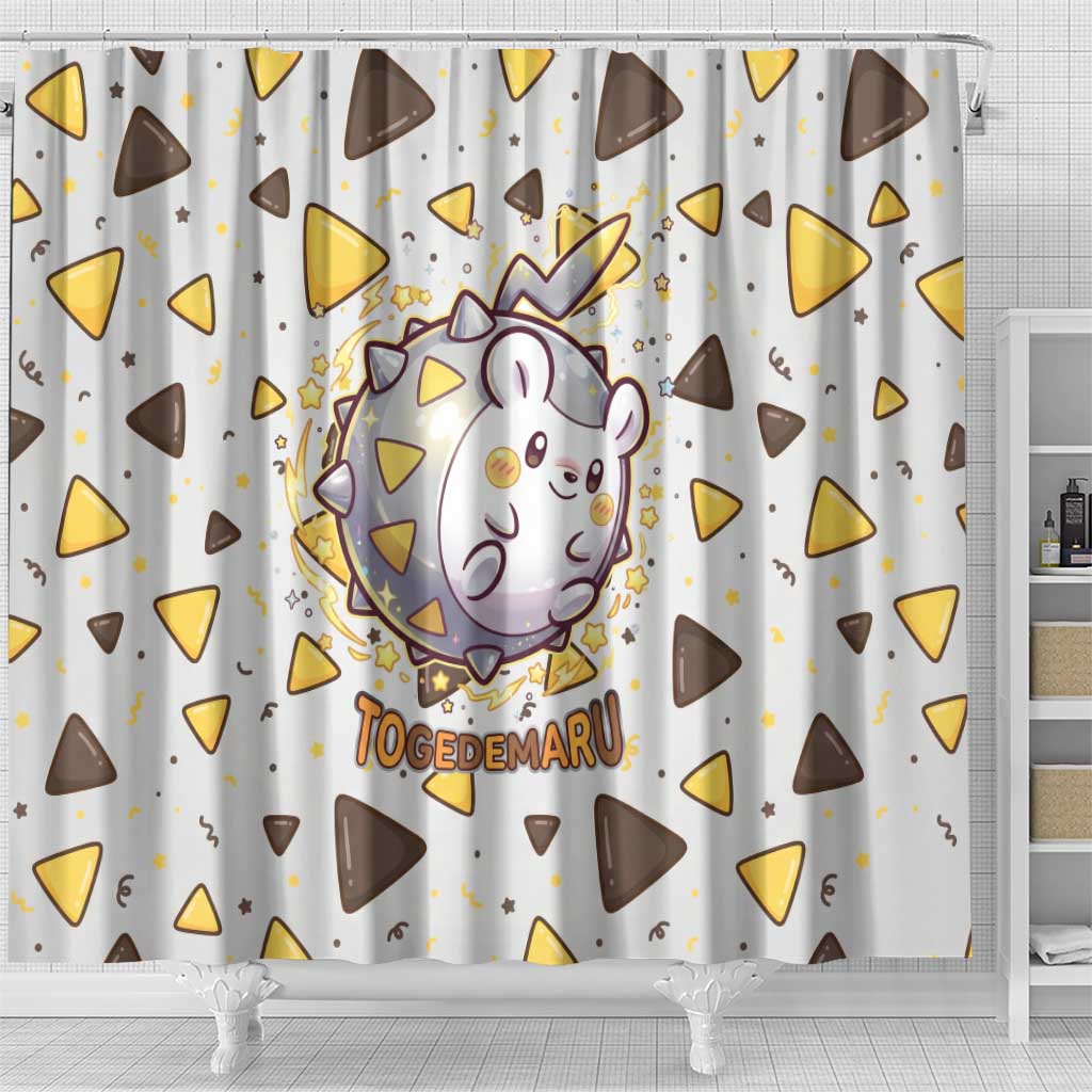 Togedemaru Shower Curtain Cute Electric Nacho Pop Art