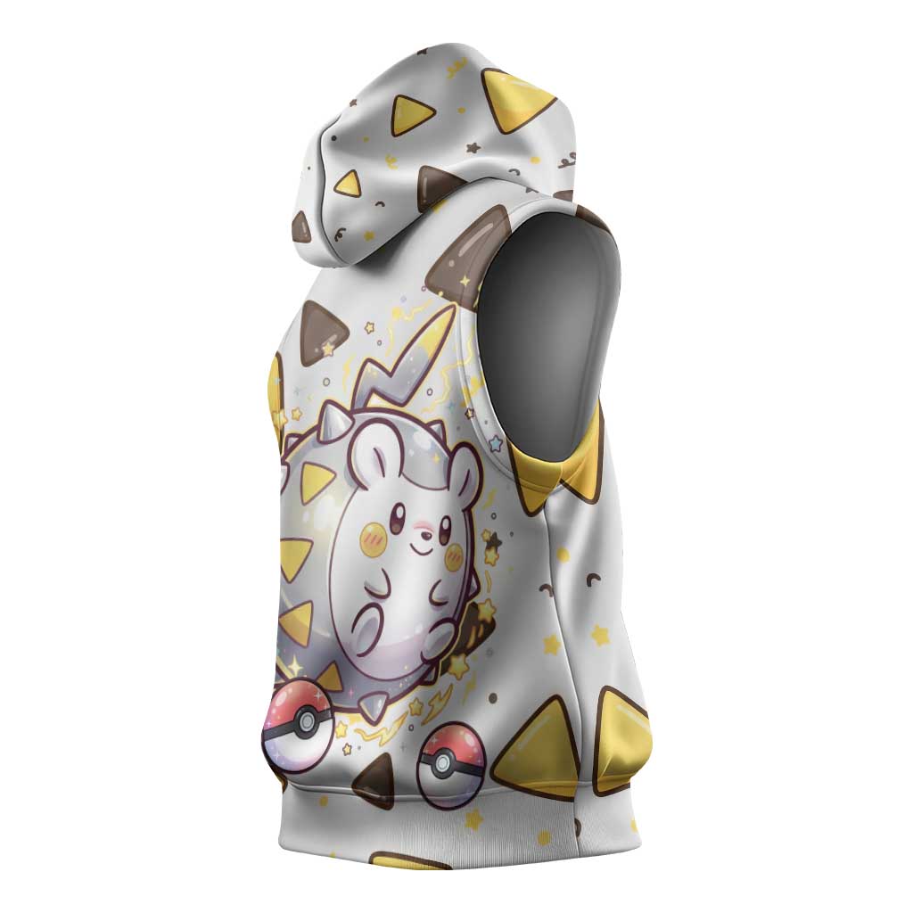 Togedemaru Sleeveless Hoodie Cute Electric Nacho Pop Art