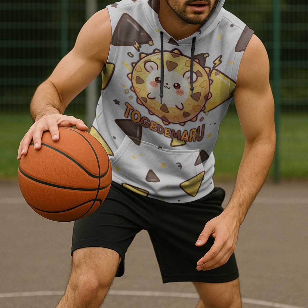 Togedemaru Sleeveless Hoodie Cute Electric Nacho Pop Art