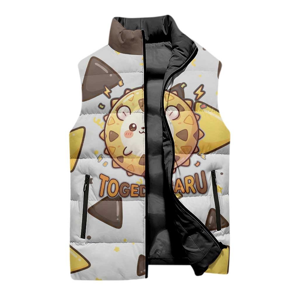 Togedemaru Sleeveless Puffer Jacket Cute Electric Nacho Pop Art