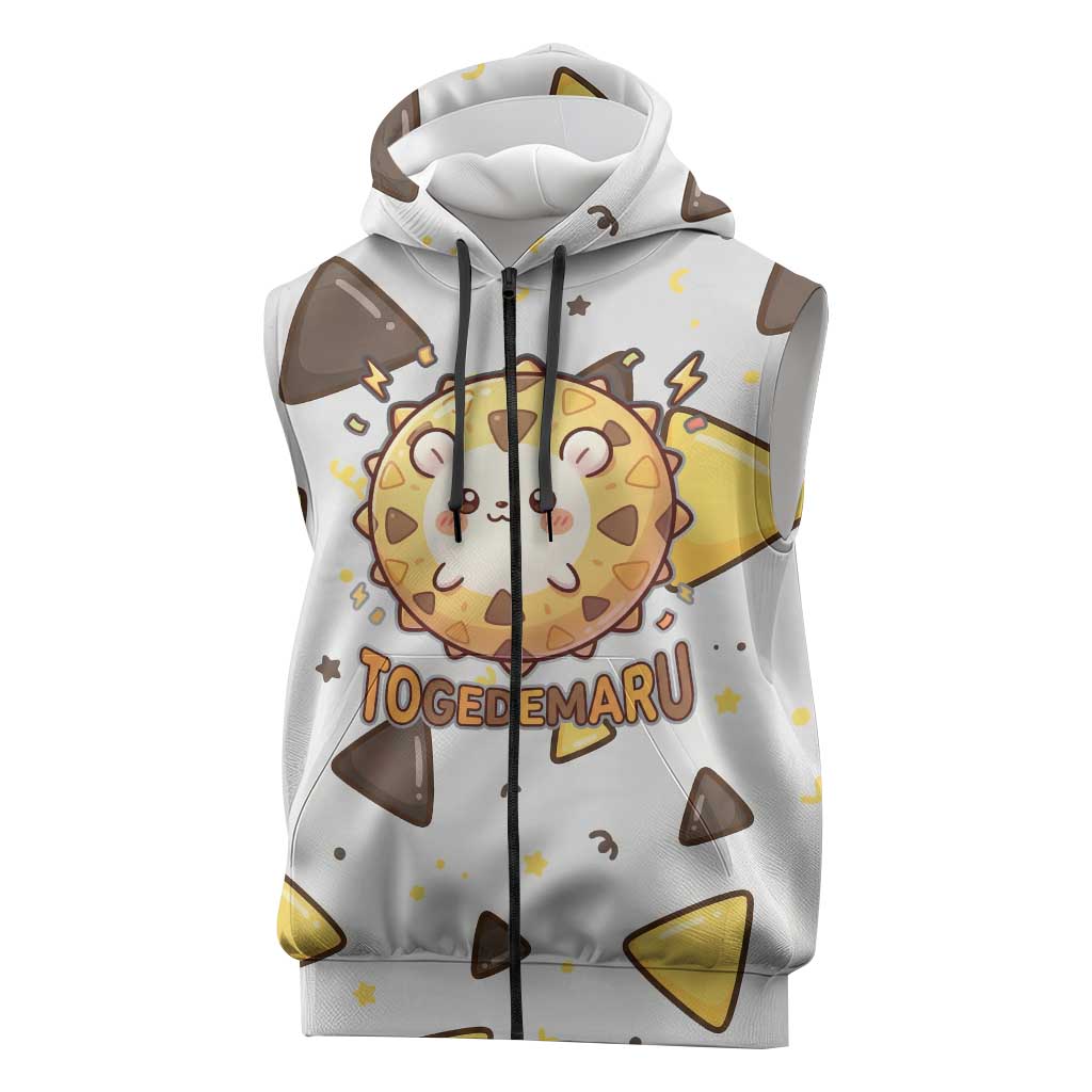 Togedemaru Sleeveless Zip Hoodie Cute Electric Nacho Pop Art
