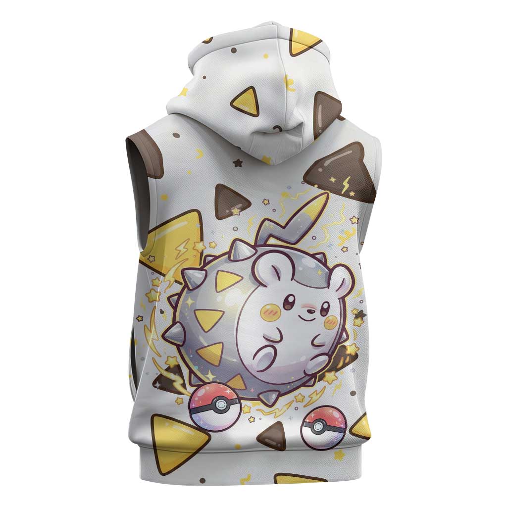Togedemaru Sleeveless Zip Hoodie Cute Electric Nacho Pop Art