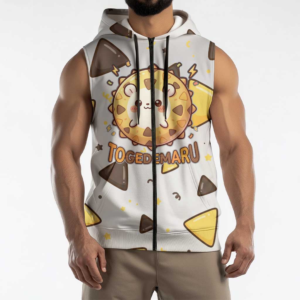 Togedemaru Sleeveless Zip Hoodie Cute Electric Nacho Pop Art