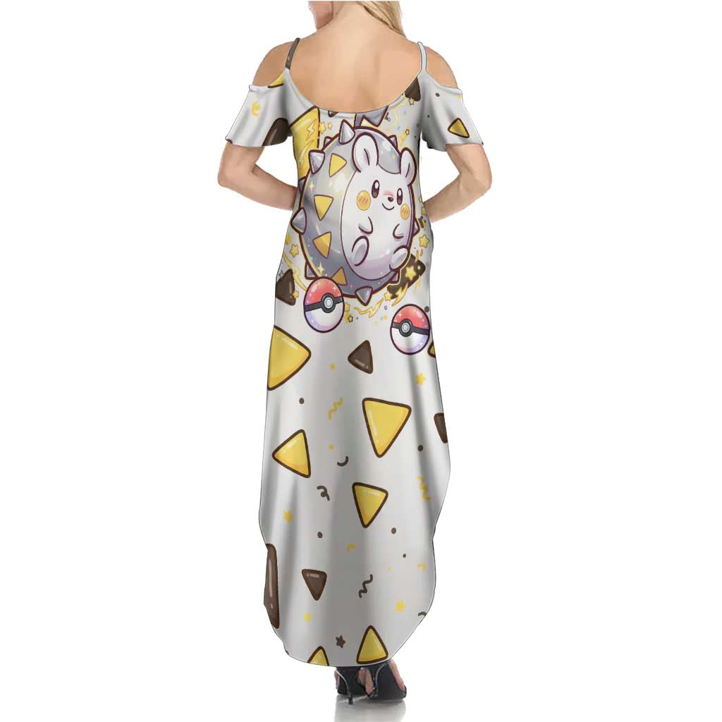 Togedemaru Summer Maxi Dress Cute Electric Nacho Pop Art