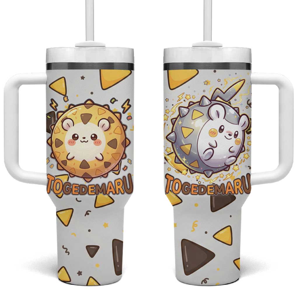 Togedemaru Tumbler With Handle Cute Electric Nacho Pop Art