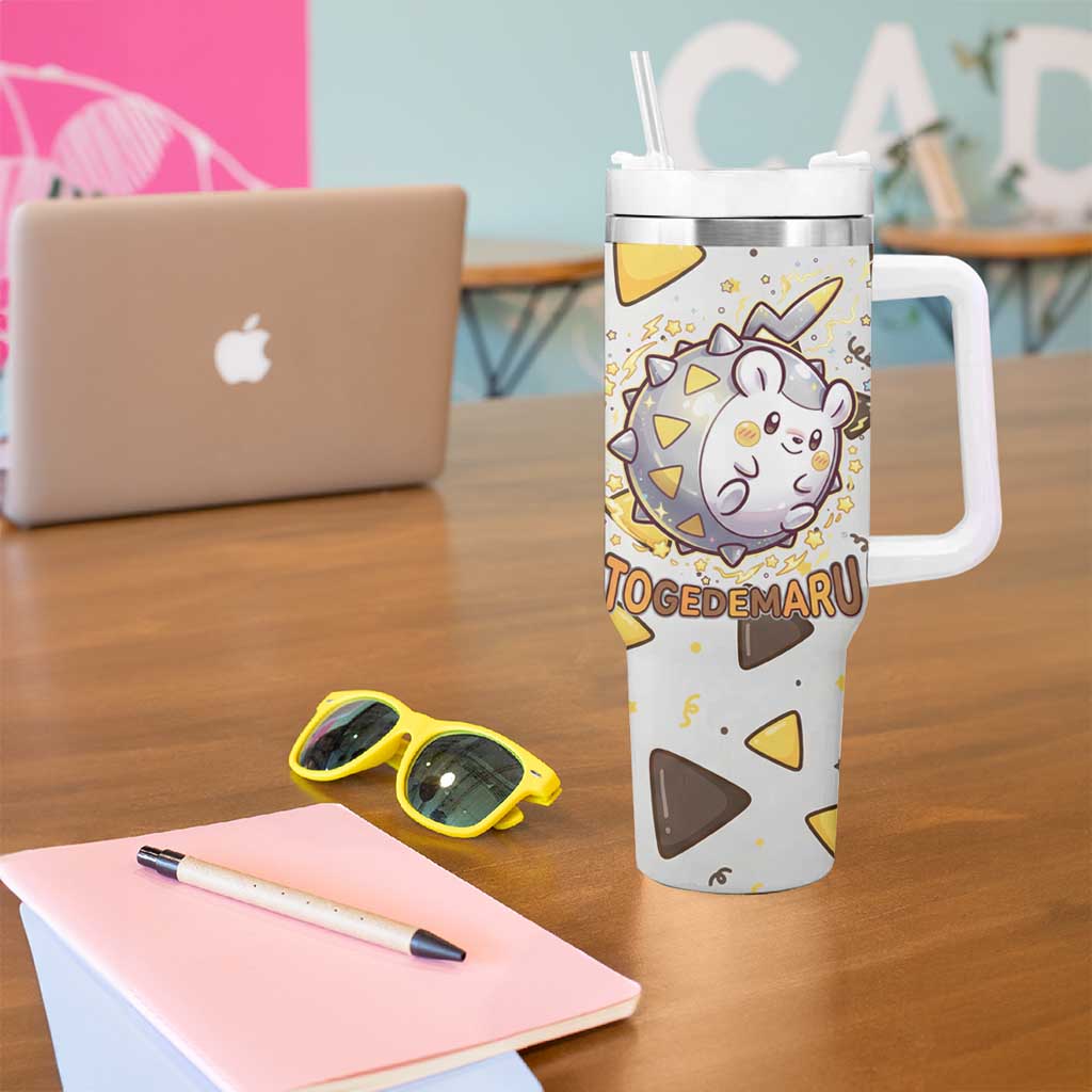 Togedemaru Tumbler With Handle Cute Electric Nacho Pop Art