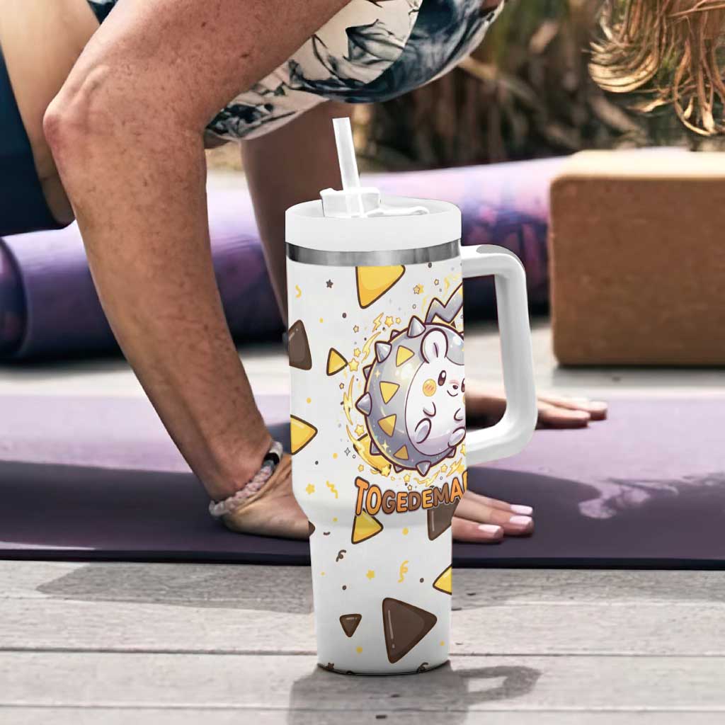 Togedemaru Tumbler With Handle Cute Electric Nacho Pop Art