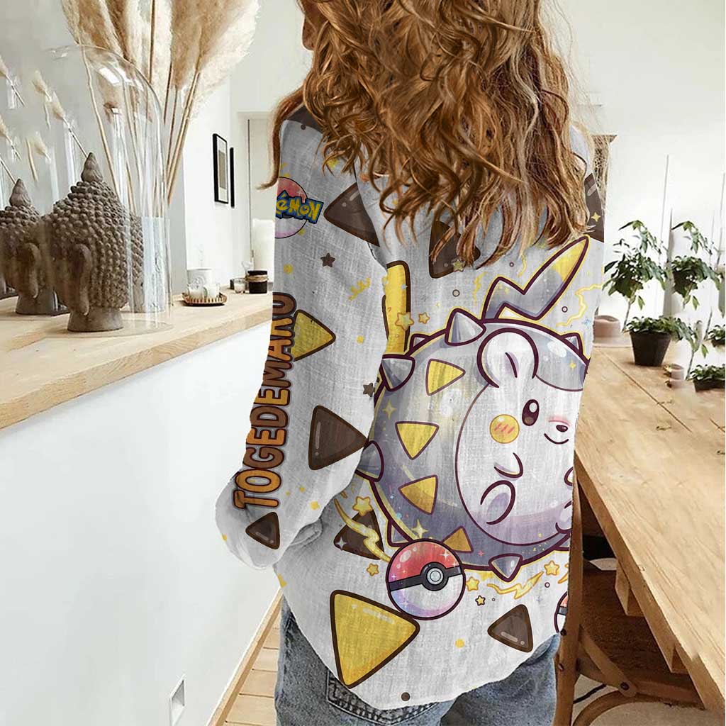 Togedemaru Women Casual Shirt Cute Electric Nacho Pop Art