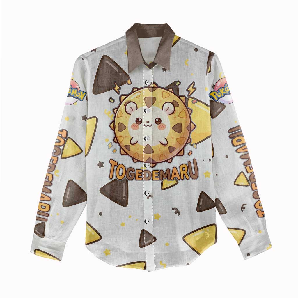 Togedemaru Women Casual Shirt Cute Electric Nacho Pop Art