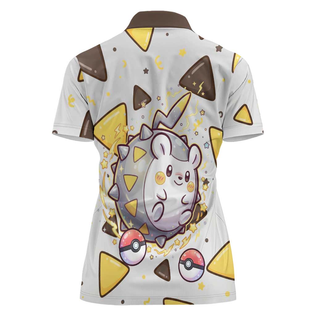 Togedemaru Women Polo Shirt Cute Electric Nacho Pop Art