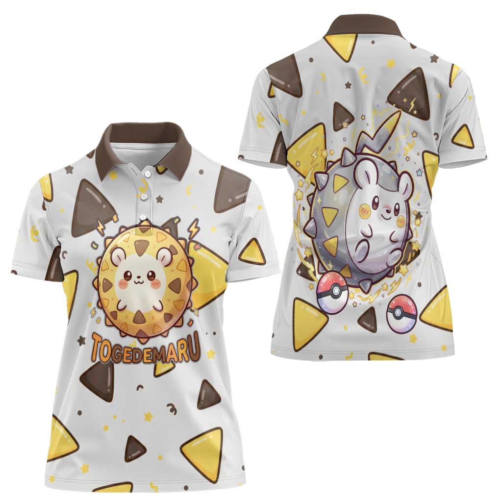 Togedemaru Women Polo Shirt Cute Electric Nacho Pop Art