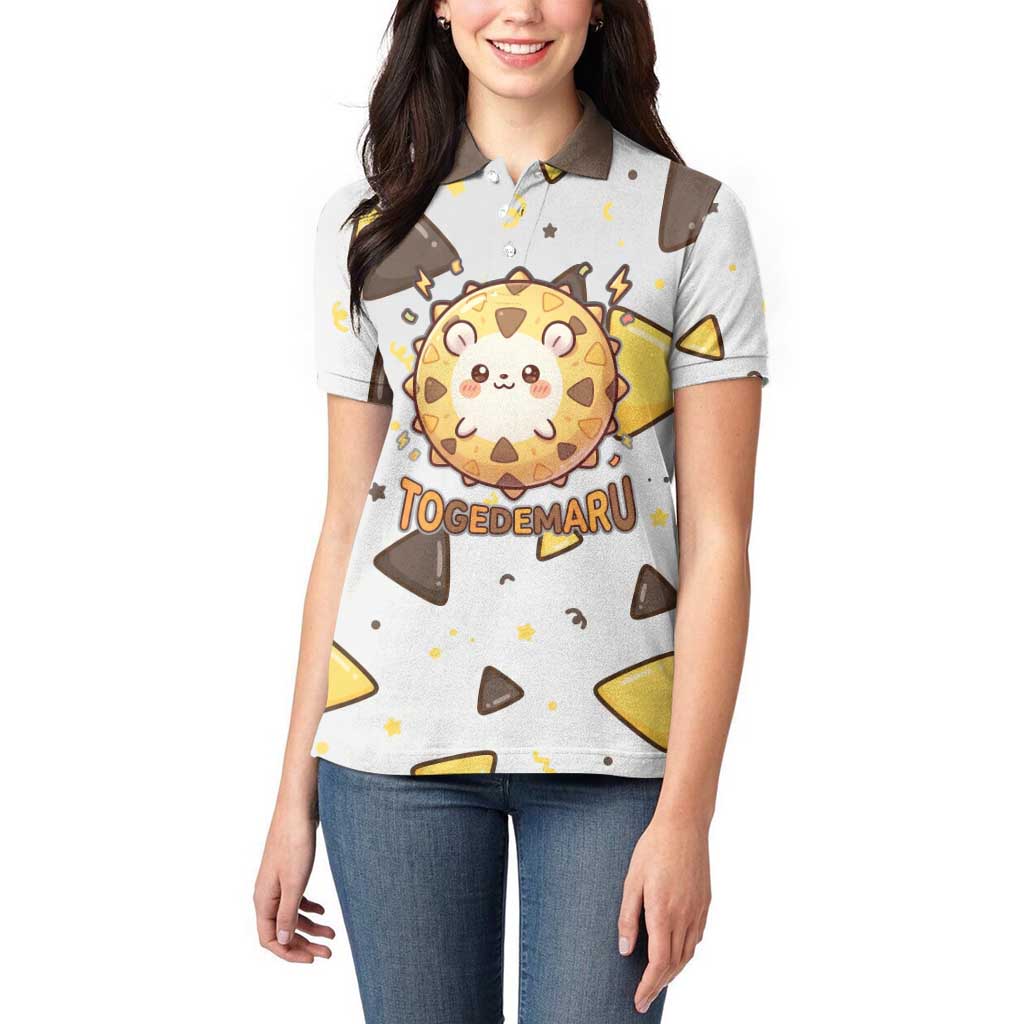 Togedemaru Women Polo Shirt Cute Electric Nacho Pop Art