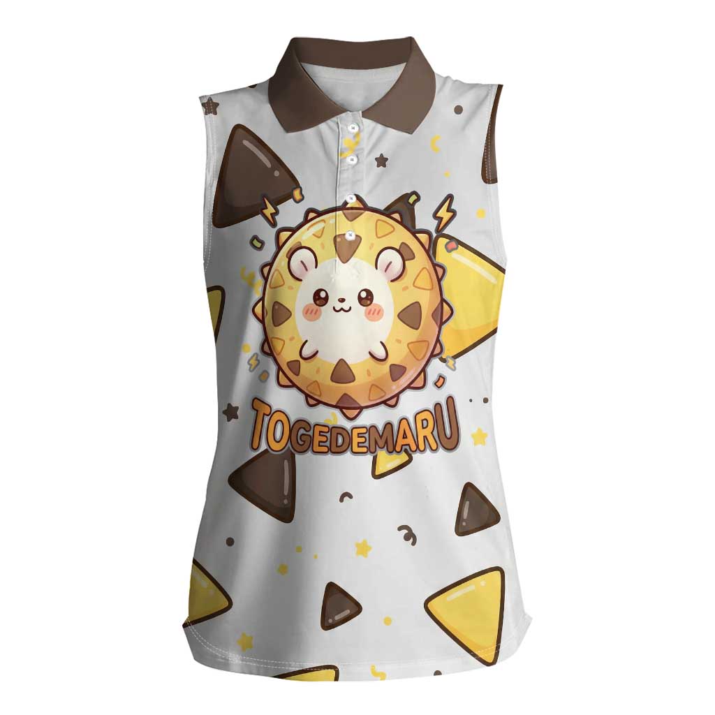 Togedemaru Women Sleeveless Polo Shirt Cute Electric Nacho Pop Art