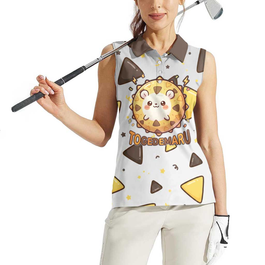 Togedemaru Women Sleeveless Polo Shirt Cute Electric Nacho Pop Art