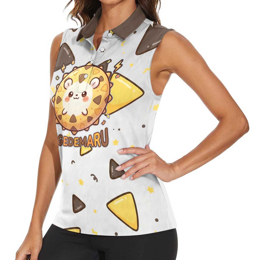 Togedemaru Women Sleeveless Polo Shirt Cute Electric Nacho Pop Art