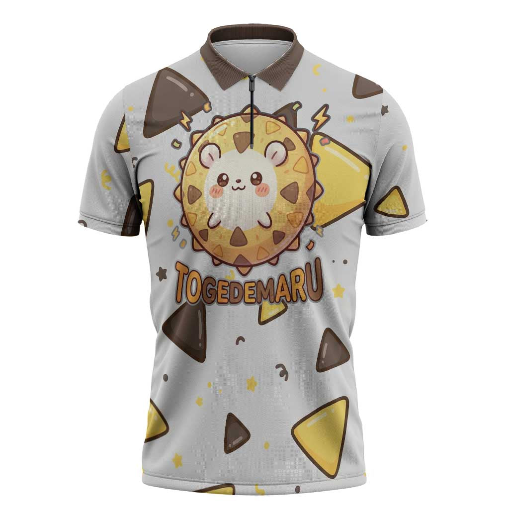 Togedemaru Zipper Polo Shirt Cute Electric Nacho Pop Art
