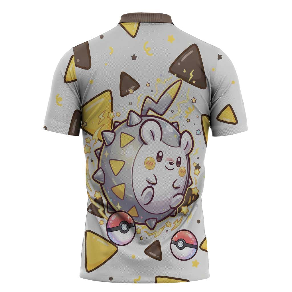 Togedemaru Zipper Polo Shirt Cute Electric Nacho Pop Art